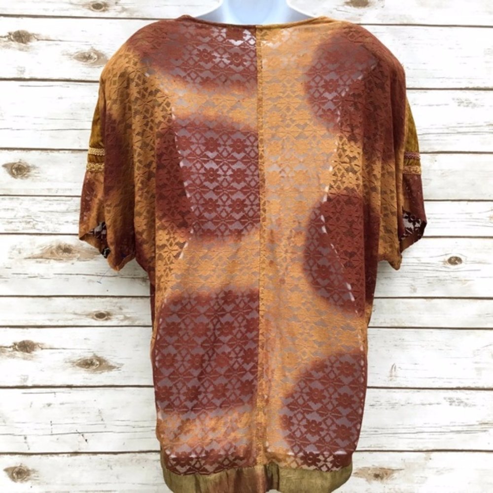 Vintage Mixed Materials Art To Wear Tunic Top - Picture 4 of 8